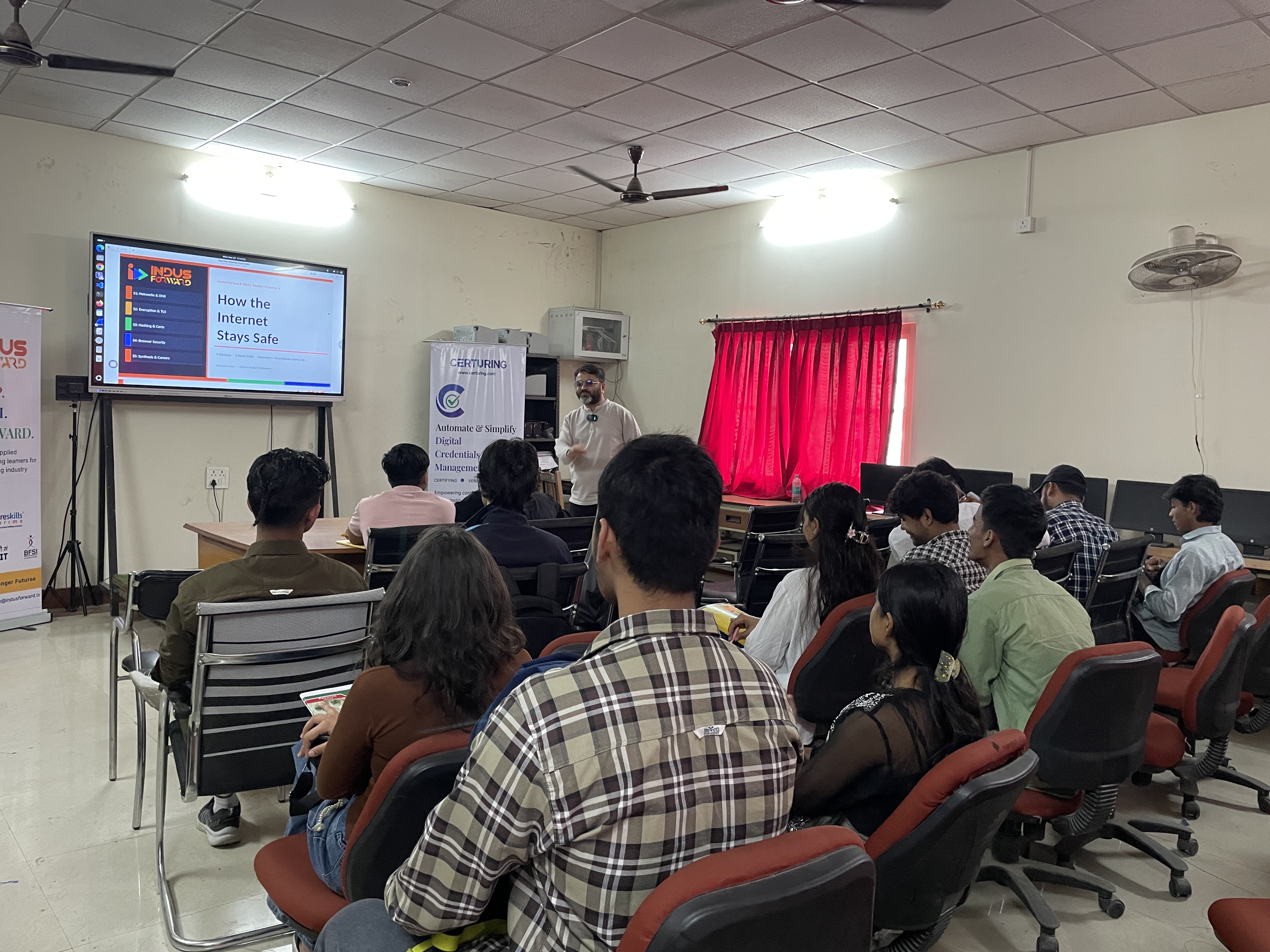 Participants learning encryption techniques